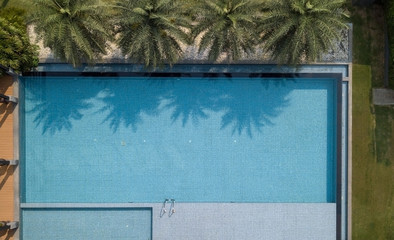 aerial shot of swimming pool