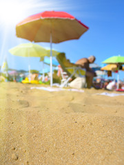 Beach Sun Umbrellas people 