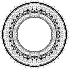 Mandala circle frame hand drawn