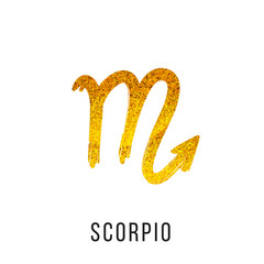 scorpio gold glitter vector zodiac sign
