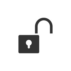 Unlock icon on white background