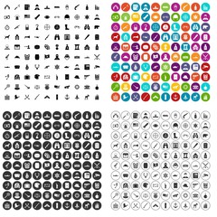 100 bullet icons set vector in 4 variant for any web design isolated on white
