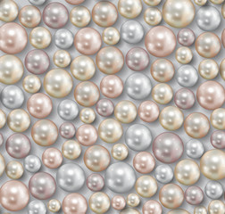 Realistic seamless background of multiple pearls - vector eps10 illustration