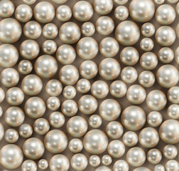 Realistic seamless background of multiple pearls - vector eps10 illustration