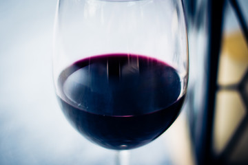 Wine Glass and Lantern on Fancy Table