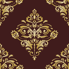 Classic seamless golden pattern. Traditional orient ornament. Classic vintage background