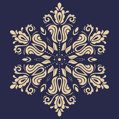 Elegant golden ornament in classic style. Abstract traditional pattern with oriental elements. Classic vintage pattern