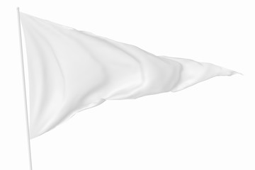 White triangular flag with flagpole