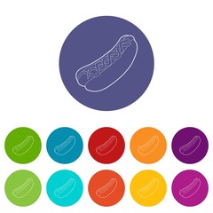 Hot dog icon. Outline illustration of hot dog vector icon for web design