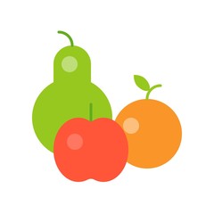 Group of Apple, orange, pear, farming product concept flat icon