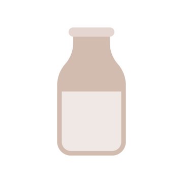 Glass of milk flat icon, dairy product concept