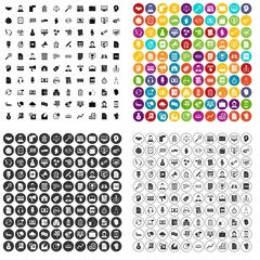 100 business operation icons set vector in 4 variant for any web design isolated on white