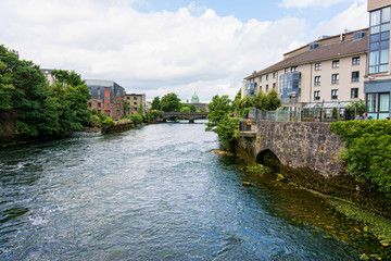 Obraz premium Landscapes of Ireland. Galway city and Corrib river
