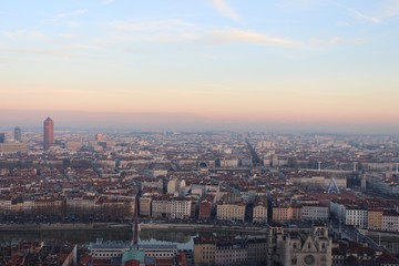 Vue panoramique de Lyon depuis la basilique de Fourvière