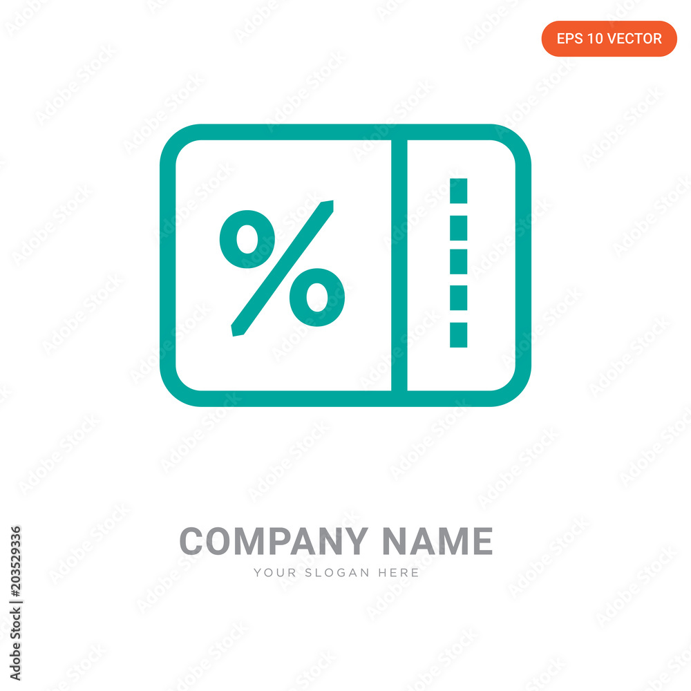 Wall mural Percent company logo design