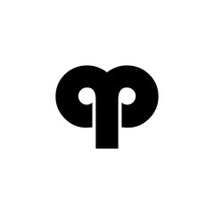 letter qp logo vector