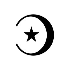 islamic symbol of moon and star logo vector