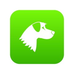 Dog icon digital green for any design isolated on white vector illustration