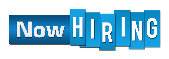Now Hiring Blue Stripes Bar Horizontal 