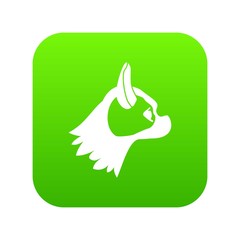 Pug dog icon digital green for any design isolated on white vector illustration