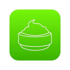 Ice cream icon green vector isolated on white background