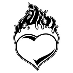 Graphic flaming heart