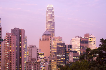 Fototapeta premium Skyline of Chung Wan (Central District), Hong Kong Island, Hong Kong, China, Asia