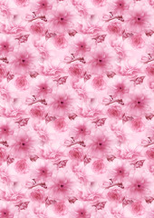 Pink cherry sakura flower floral digital art pattern texture background