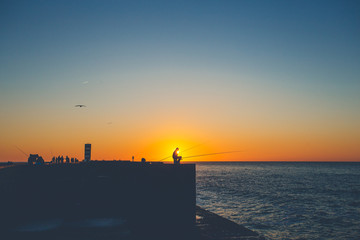 Fototapeta premium Fishmans on the pier 