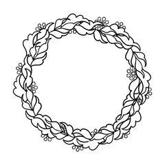 Graphic floral wreath