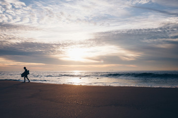 Fototapeta na wymiar An amazing sunset on the coast at the ocean