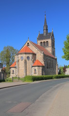 Fototapeta na wymiar St. Sebastian Church in Lemsdorf, Magdeburg, Germany