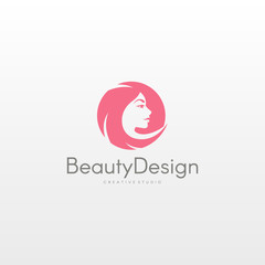 Beauty girl logotype. An elegant logo for beauty, fashion and hairstyle related business.