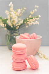 Classic french pink macaroons.