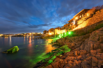 Night view of old town of Sozopol from the sea. © Kalina Georgieva