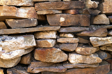 Texture of masonry without binding components.