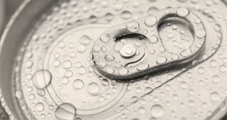 Beer can with water droplet