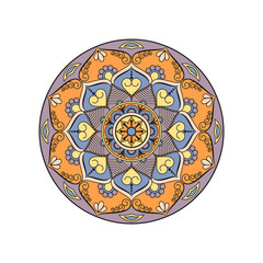 Mandala. Round ornament floral pattern. Decorative element. Oriental motif.