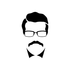 Scientist portrait silhouette. Vector illustration isolated on white background.