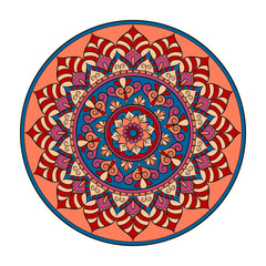 Mandala. Round ornament floral pattern. Decorative element. Oriental motif.