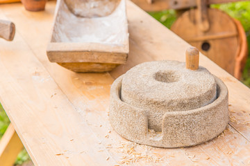 Old Hand millstone for grain