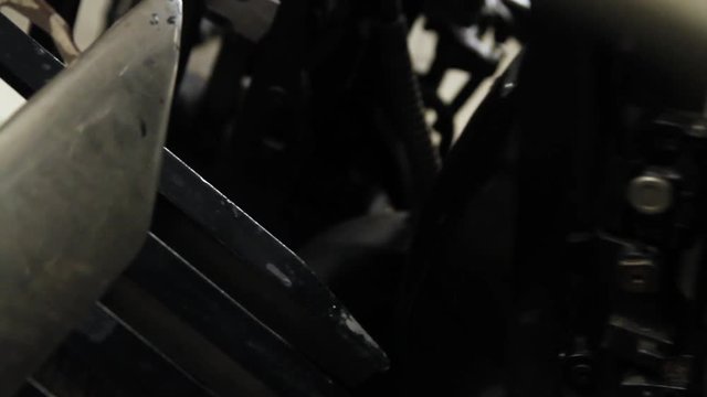 isolated old printing press