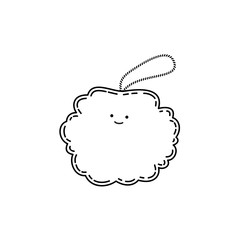 Smiling doodle sponge, vector illustration