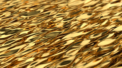 Golden wave background. Gold background. Gold texture.