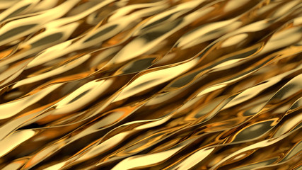 Golden wave background. Gold background. Gold texture.