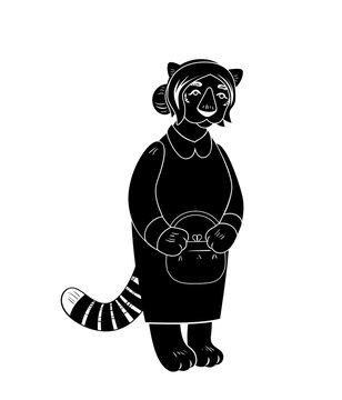 Vector old tigress character