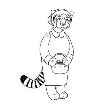 Vector old tigress character