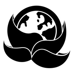 Globe in a leaves