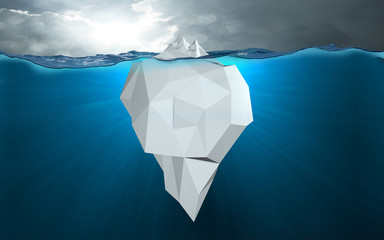 Iceberg / Spitze des Eisbergs / Low poly  - obrazy, fototapety, plakaty