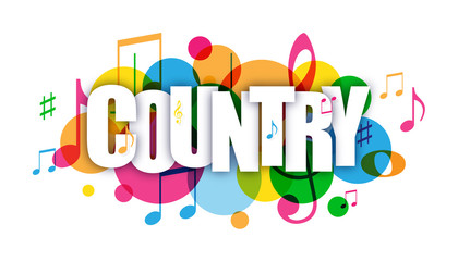 COUNTRY Colourful Vector Letters Icon
